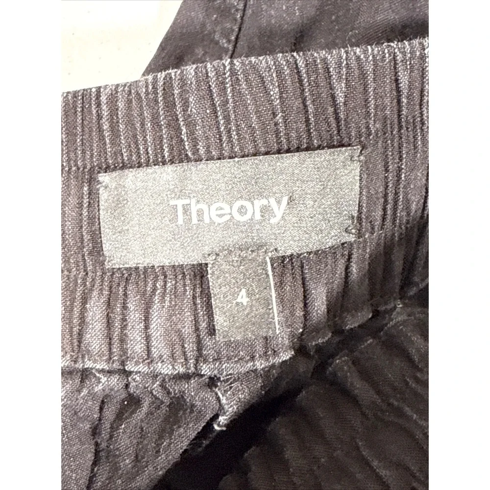 Theory Womens Jogger Pants Size 4 Black Drawstring Elastic Waist‎ Casual